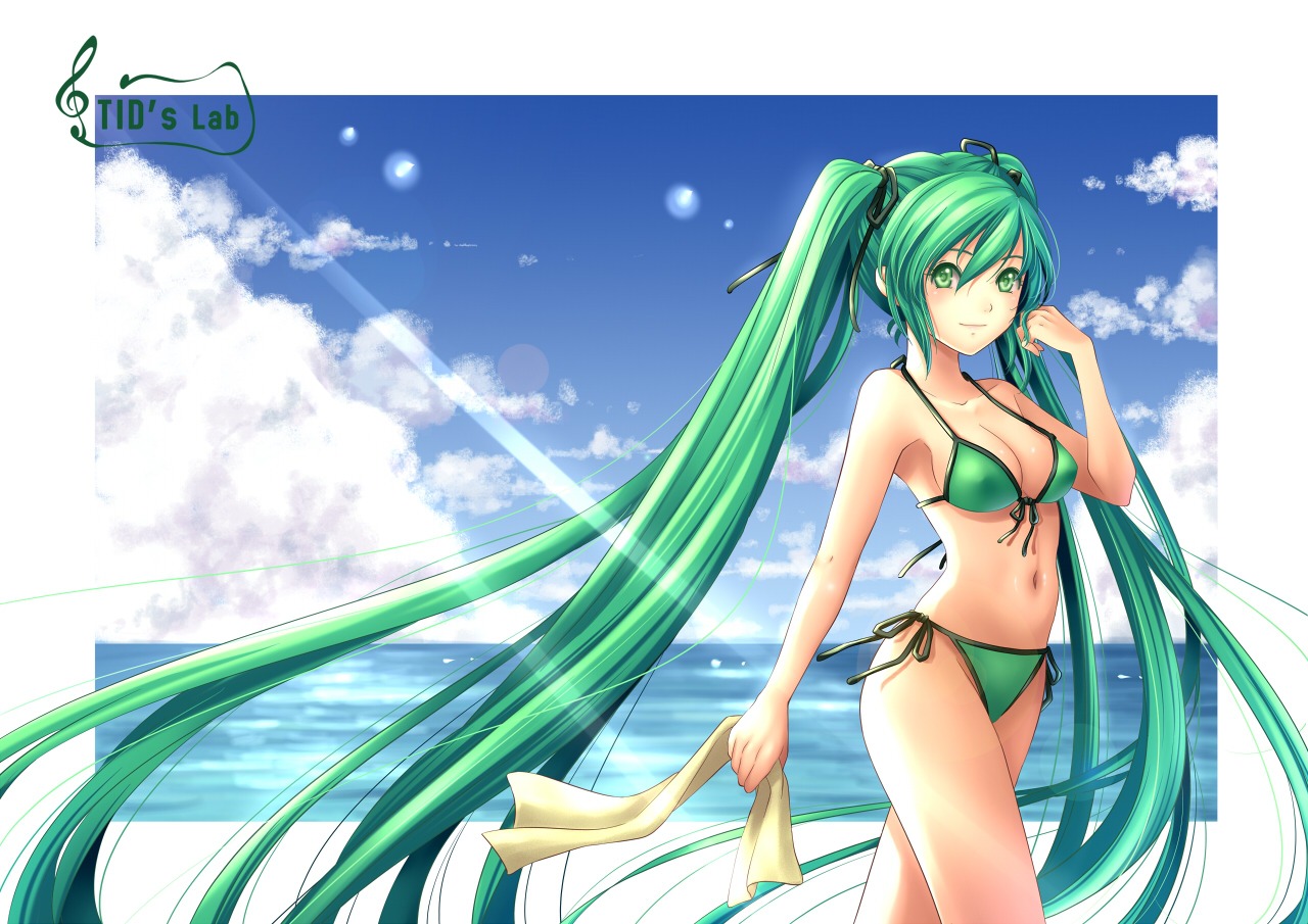 bikini cleavage hatsune_miku swimsuits tidsean vocaloid