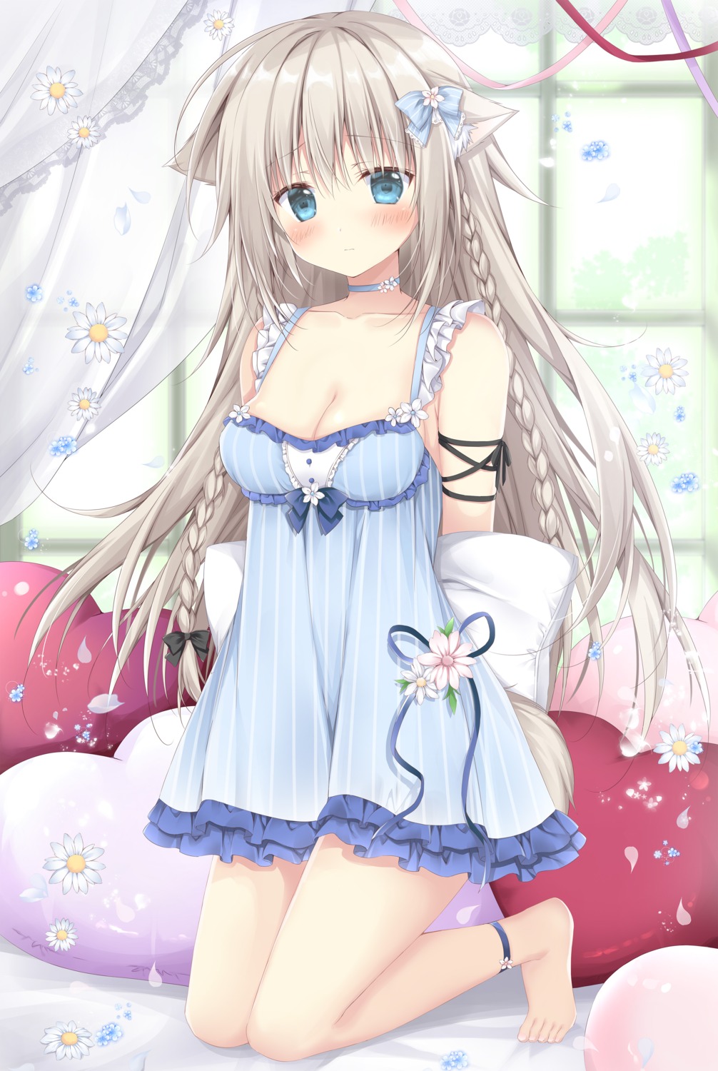 animal_ears dress inumimi korie_riko no_bra tail