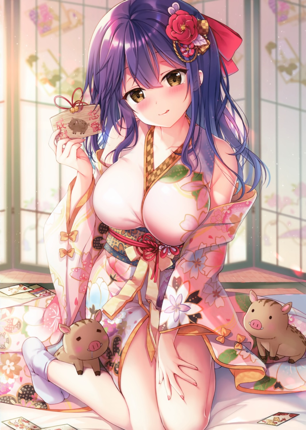 kimono nanami_yuuno twinbox twinbox_(circle) twinbox_school