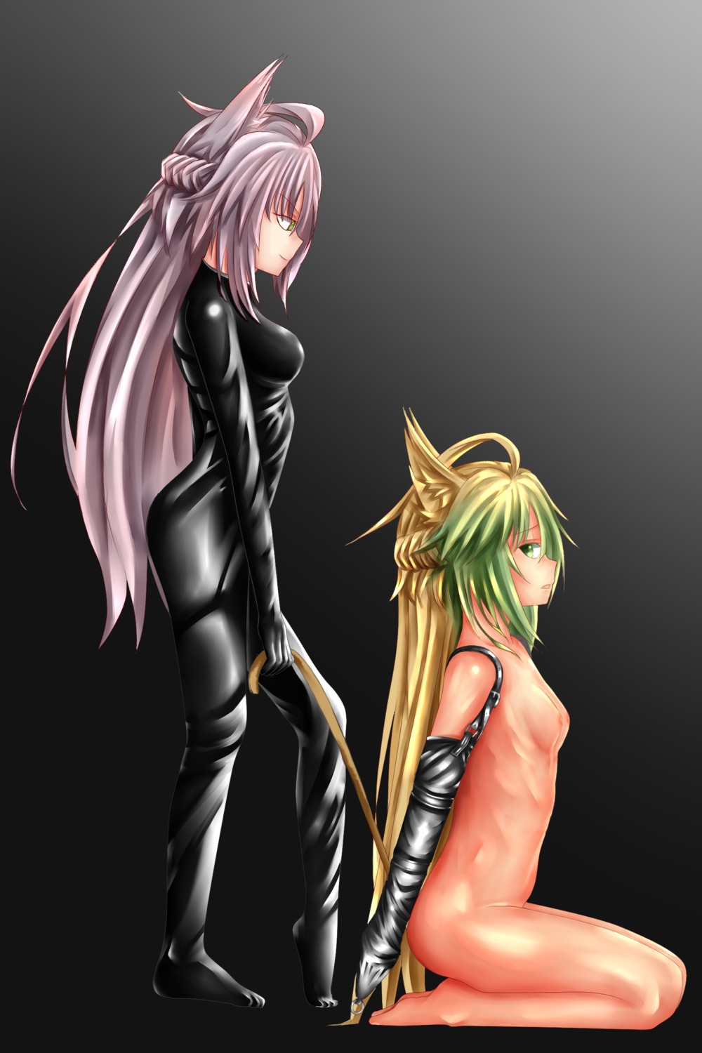 animal_ears bodysuit bondage fate/apocrypha fate/grand_order fate/stay_night megane naked nipples