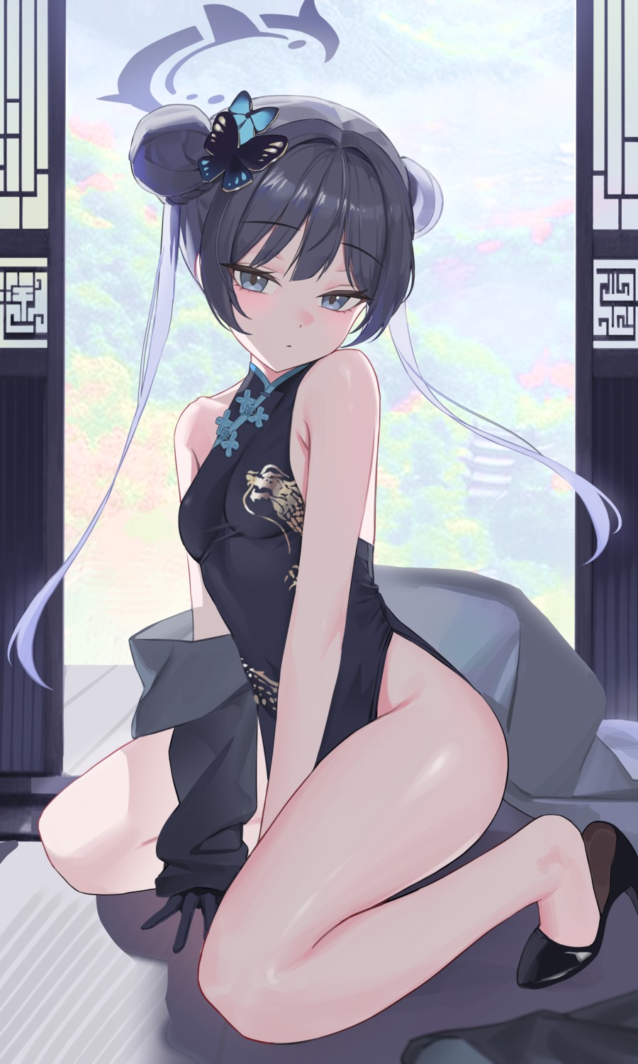 blue_archive chinadress halo heels loli no_bra nopan ryuuge_kisaki xu_wen_(bbb2822828)