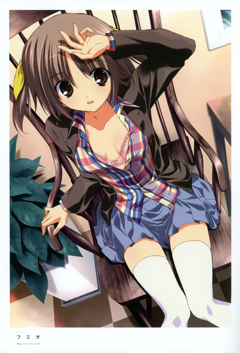 bra fumio open_shirt thighhighs