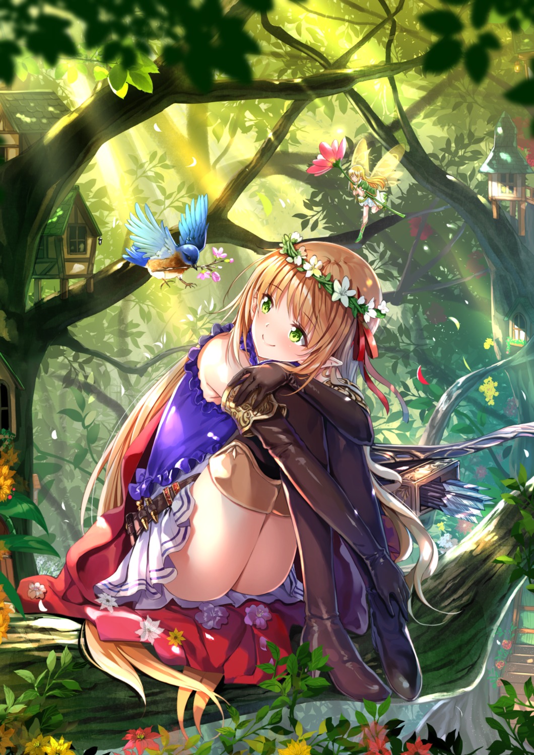 fairy heels pointy_ears swordsouls thighhighs weapon wings