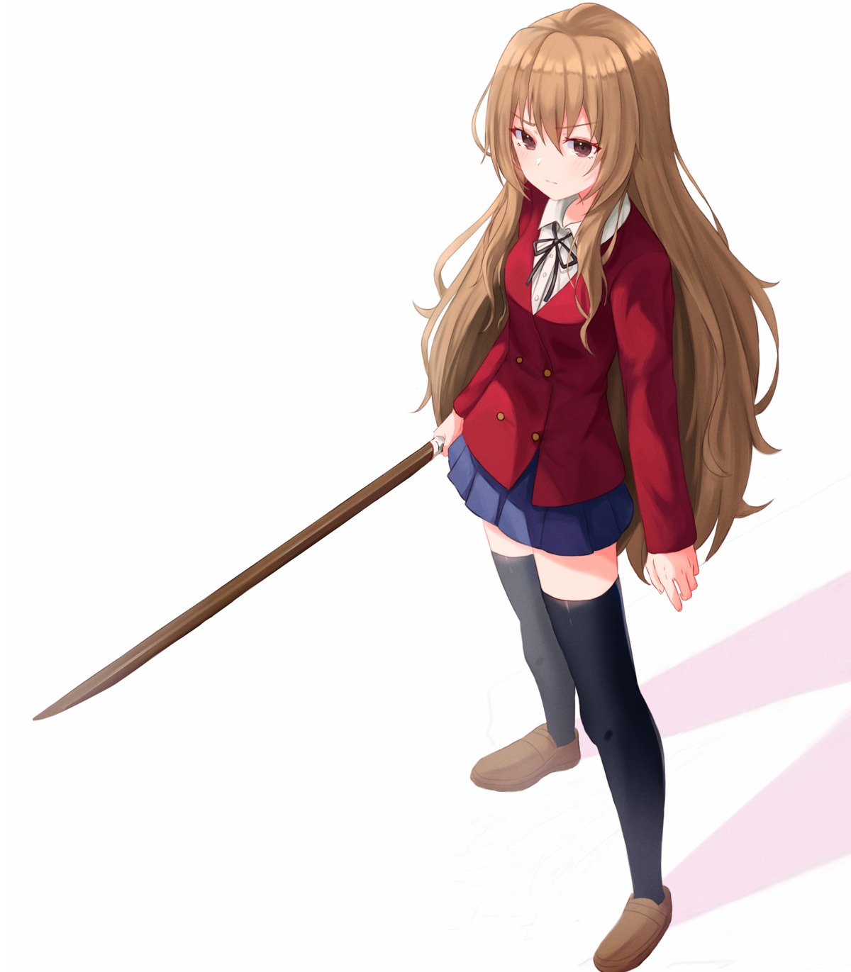 aisaka_taiga kano_(wi3028) seifuku sword thighhighs toradora!