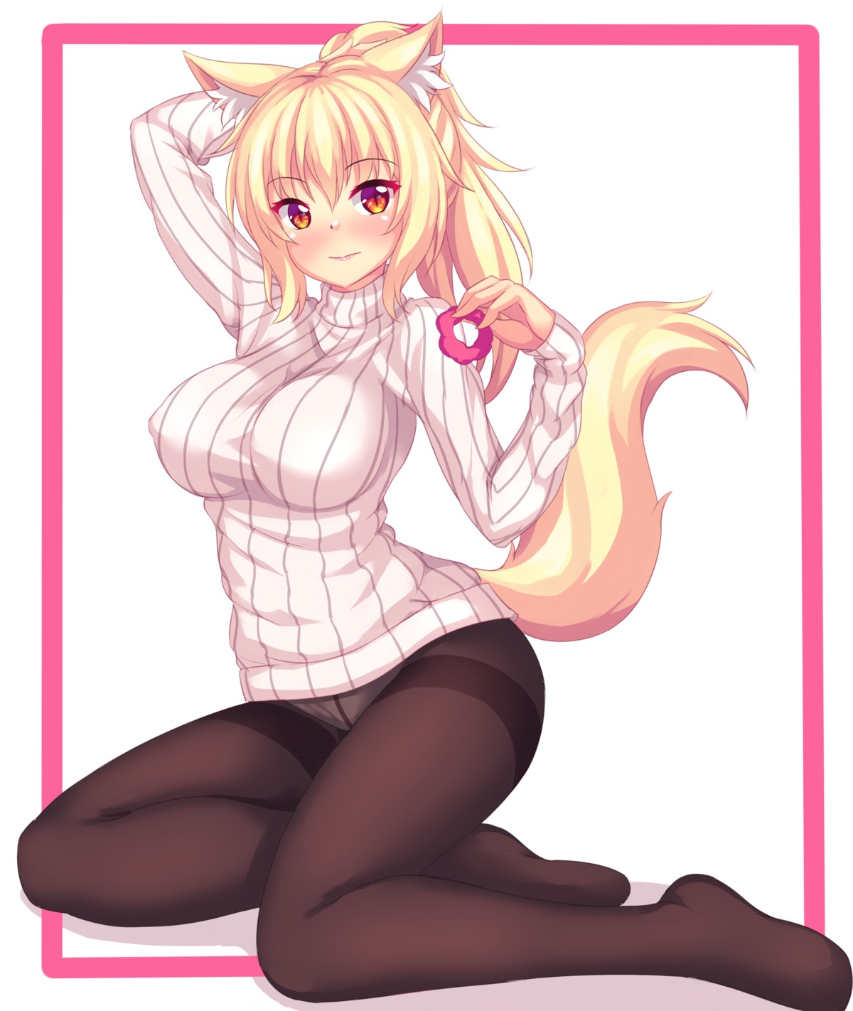 animal_ears fast-runner-2024 nekomimi pantsu pantyhose sweater tail tiffy