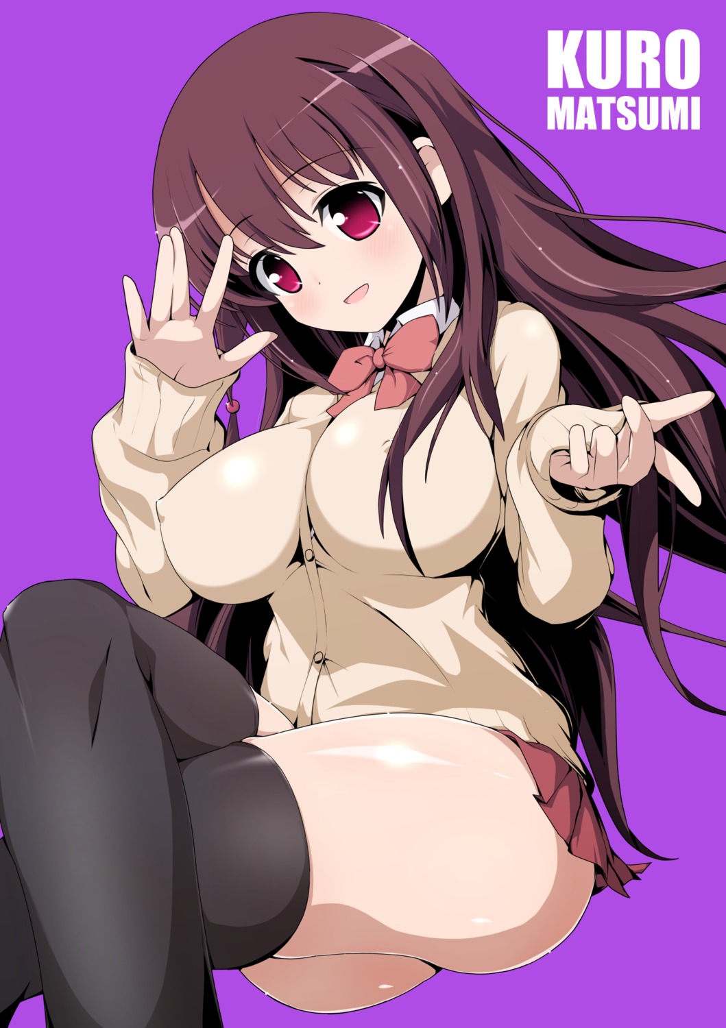 erect_nipples matsumi_kuro saki seifuku sweater thighhighs xiao_rui_rui