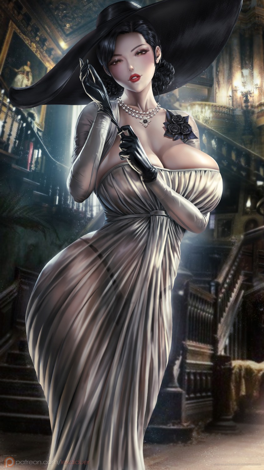 alcina_dimitrescu cameltoe dress lexaiduer no_bra pantsu resident_evil resident_evil_village