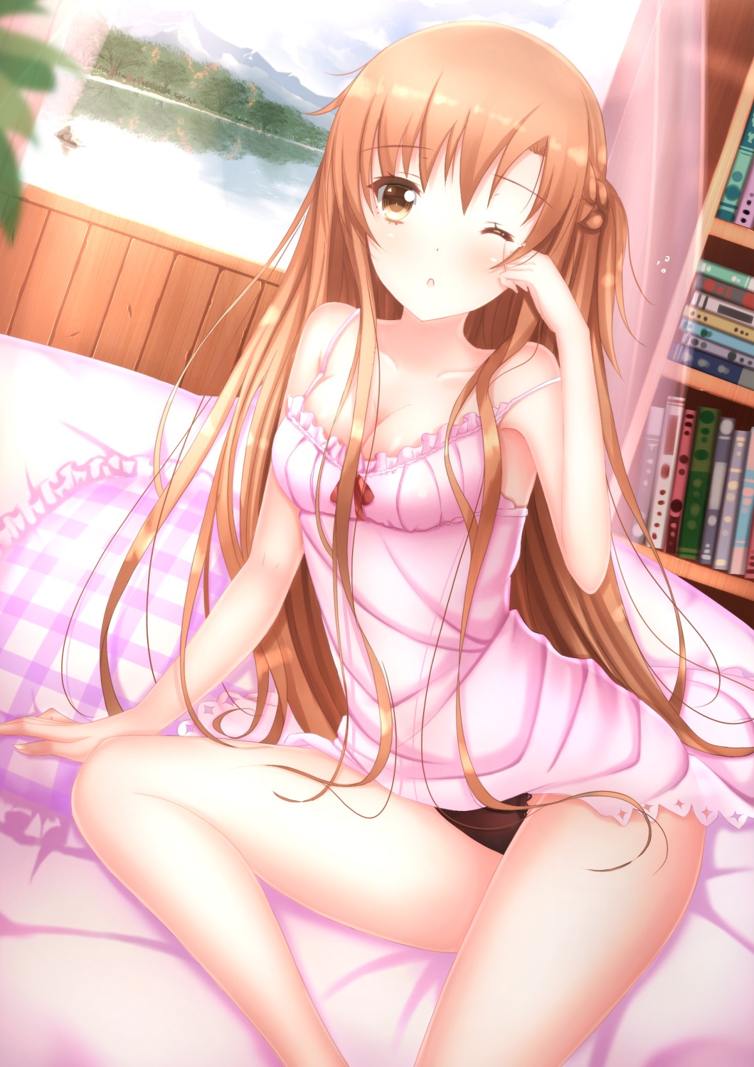 asuna_(sword_art_online) cleavage pantsu sword_art_online swordsouls