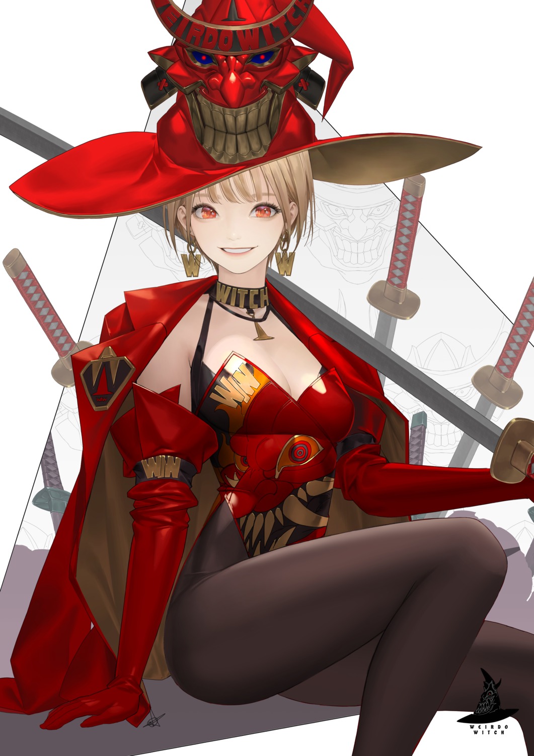 cleavage daeho_cha leotard pantyhose sword witch