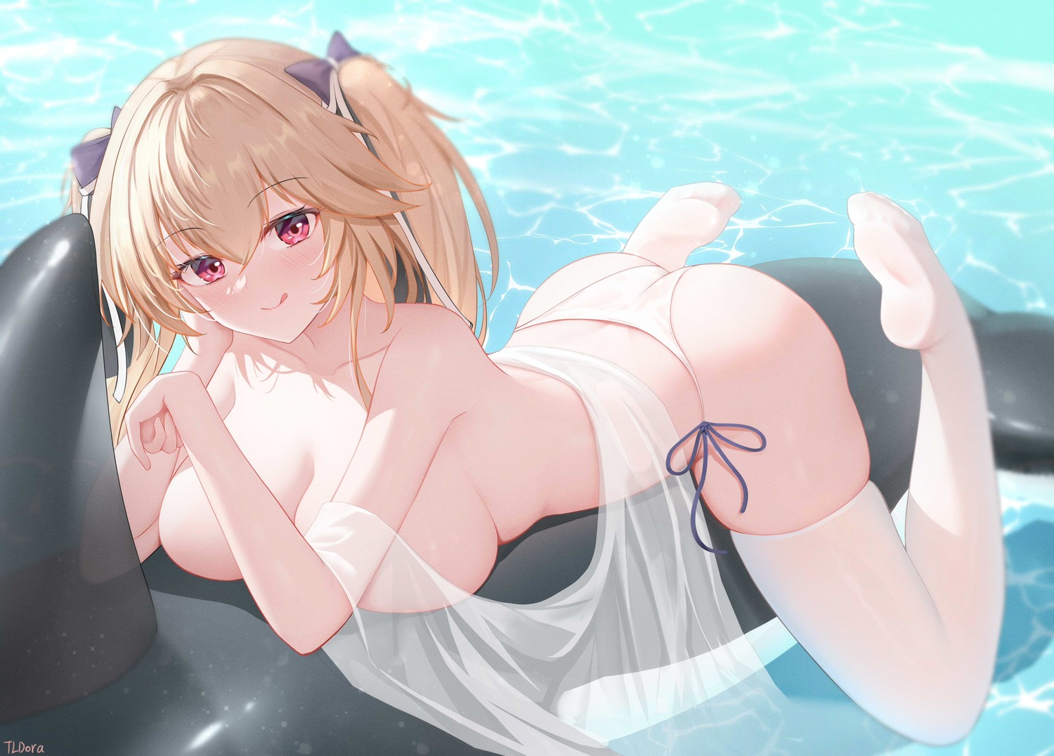 anchorage_(azur_lane) azur_lane bikini doraski see_through swimsuits thighhighs topless