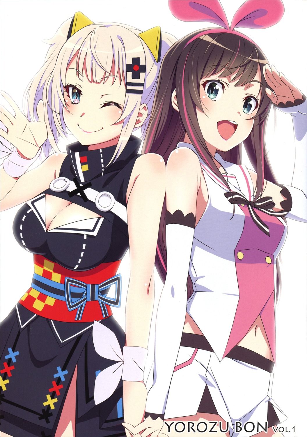 a.i._channel cleavage crossover kaguya_luna kizuna_ai the_moon_studio yamazaki_masakazu