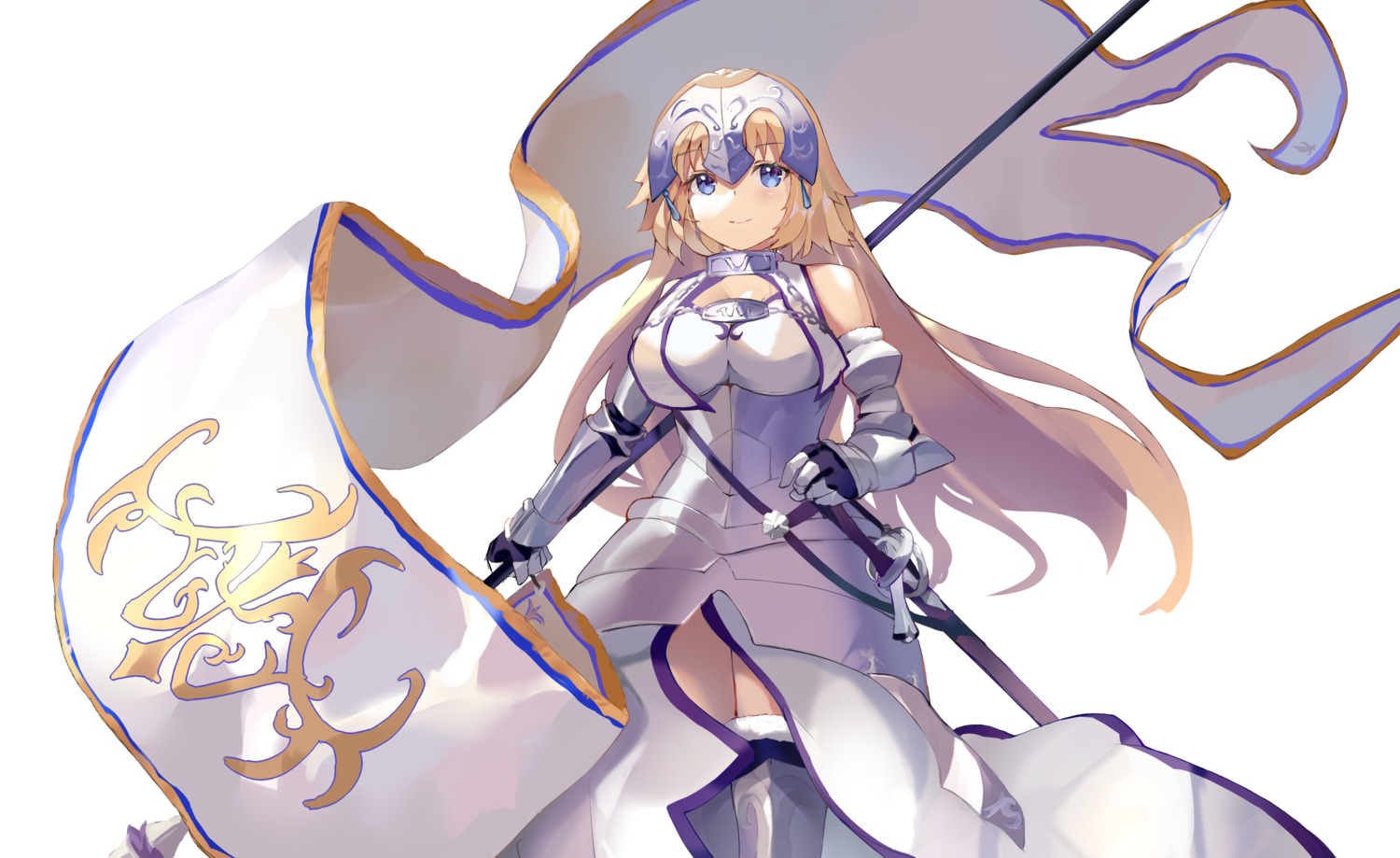 armor fate/grand_order jeanne_d'arc jeanne_d'arc_(fate) same_(sendai623) sword thighhighs