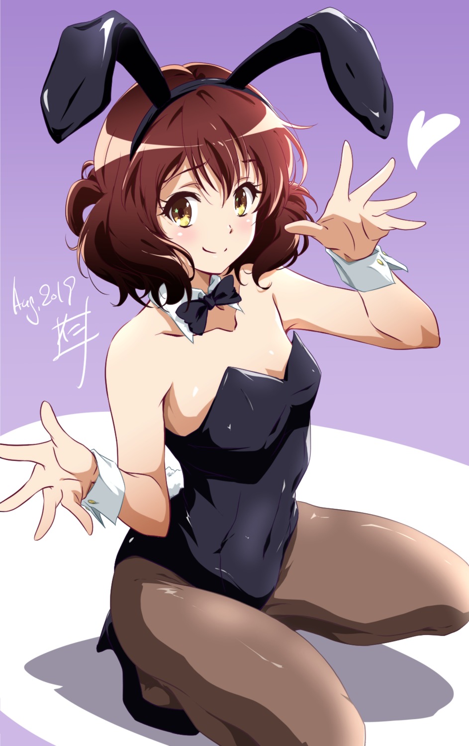 animal_ears bunny_ears bunny_girl heels hibike!_euphonium nii_manabu no_bra oumae_kumiko pantyhose tail