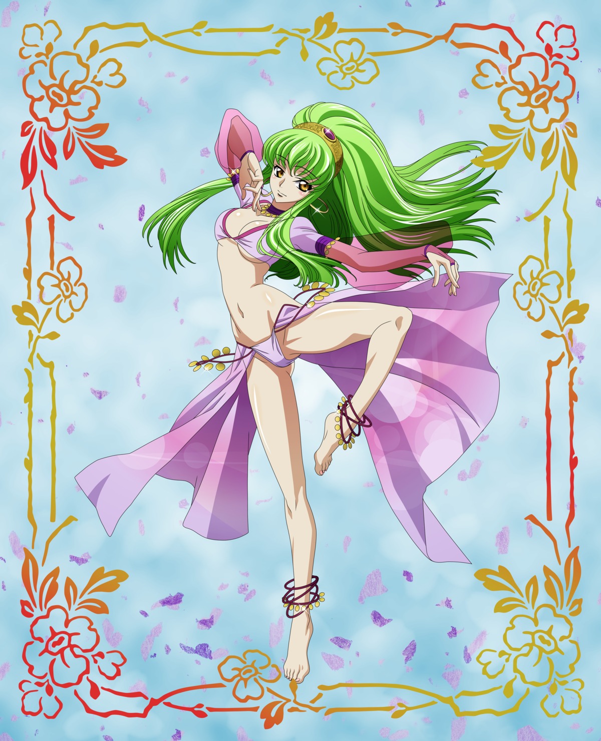 c.c. cleavage code_geass pantsu underboob vector_trace