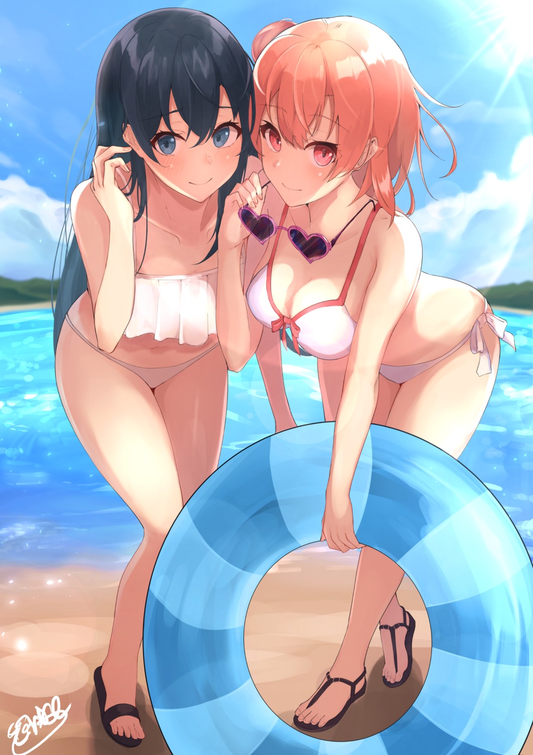 bikini shiina_aoi swimsuits yahari_ore_no_seishun_lovecome_wa_machigatteiru. yuigahama_yui yukinoshita_yukino