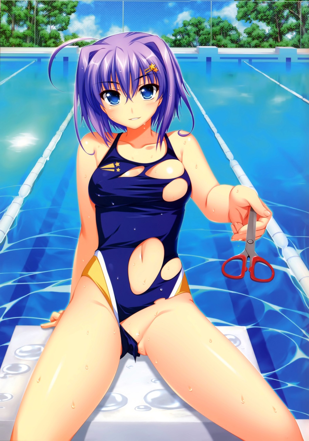 akabeisoft2 alpha erect_nipples makishima_amane okiba_ga_nai! swimsuits torn_clothes