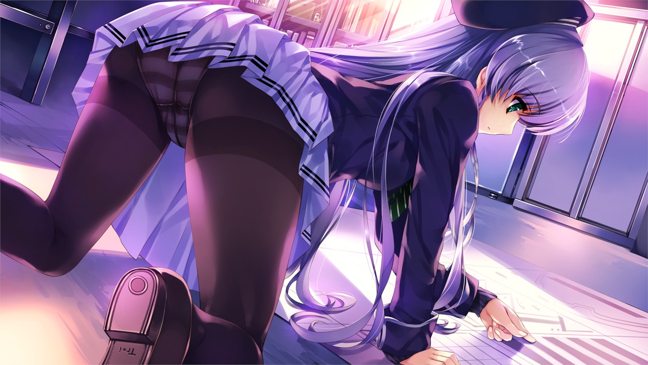 ass furukawa_yui game_cg kuroya_shinobu pantsu pantyhose seifuku shimapan trumple ushinawareta_mirai_wo_motomete