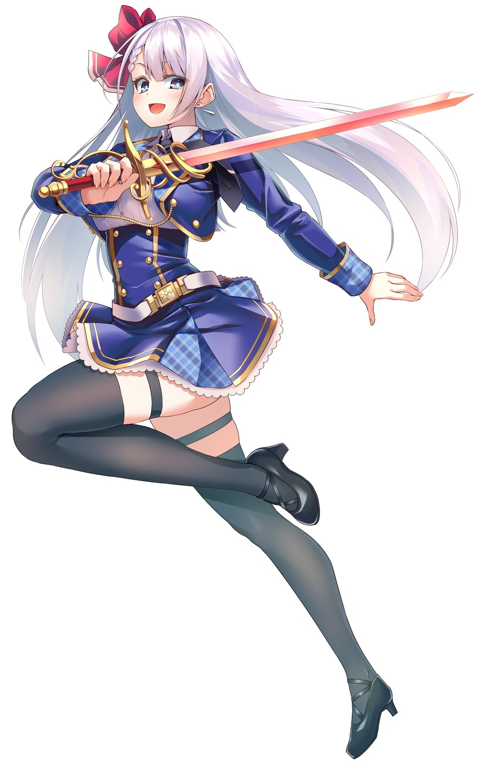 garter heels keigen_hichou riselia_ray_crystalia seifuku seiken_gakuin_no_maken_tsukai sword thighhighs