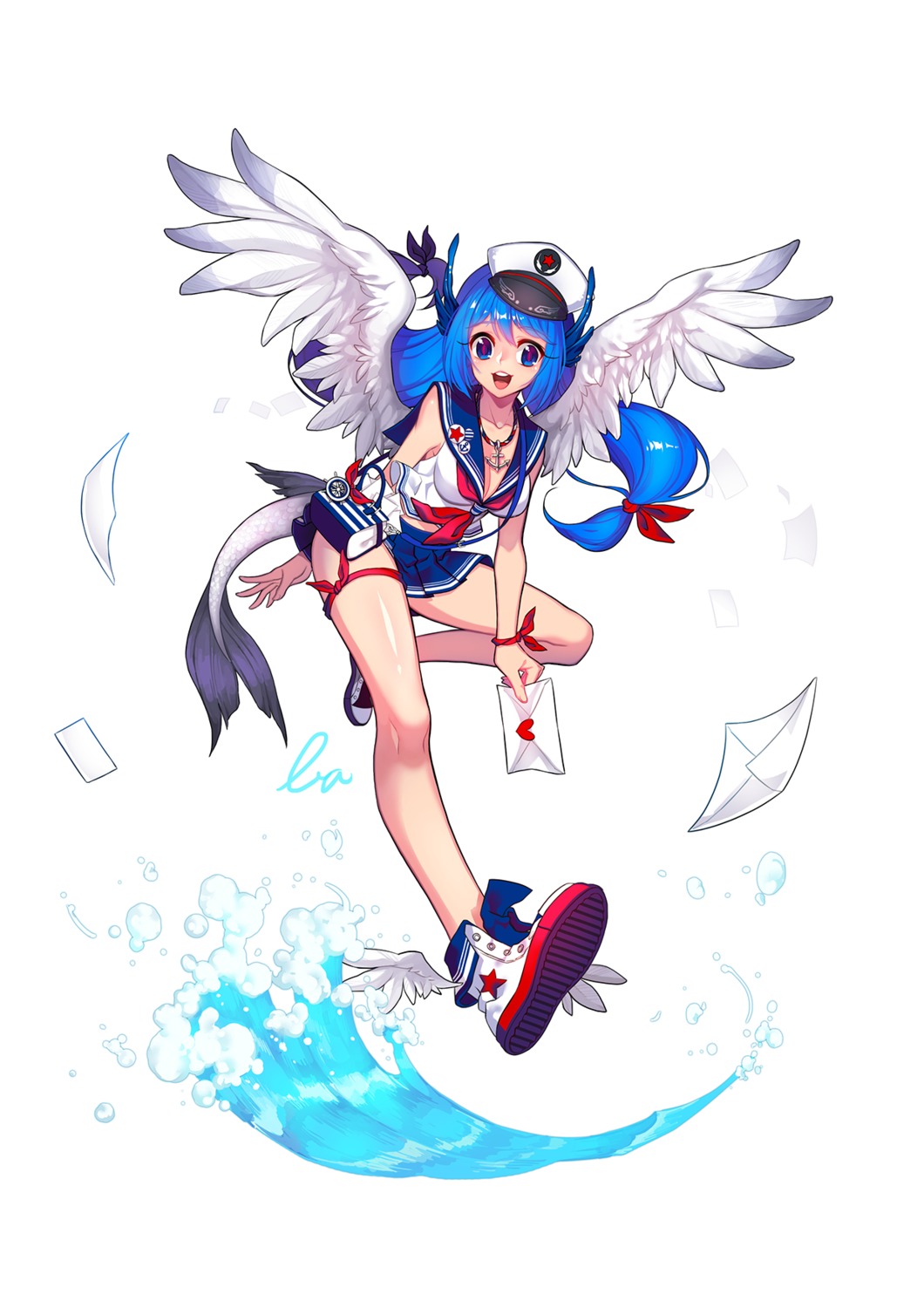 blann cleavage seifuku tail wings