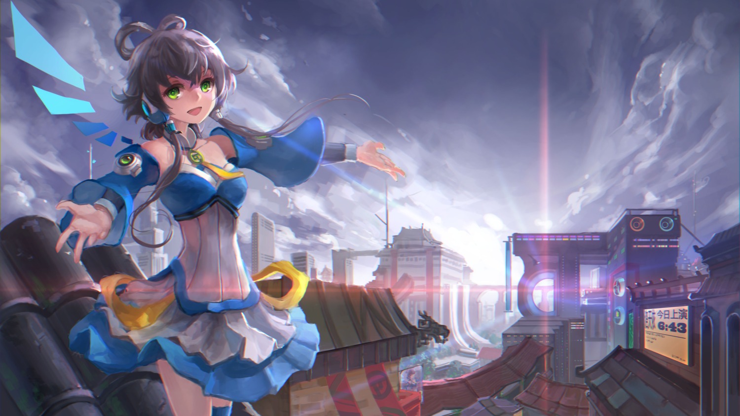 cleavage landscape luo_tianyi renyu1012 vocaloid
