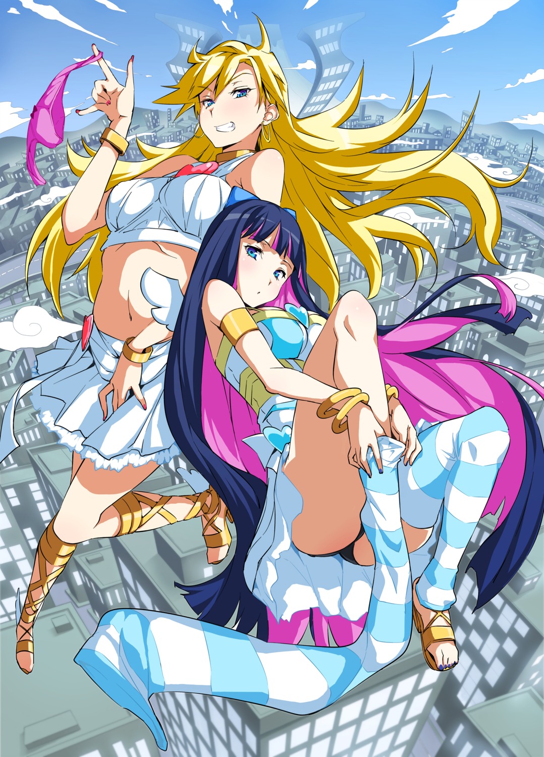 pantsu panty panty_&_stocking_with_garterbelt stocking thighhighs tosh undressing