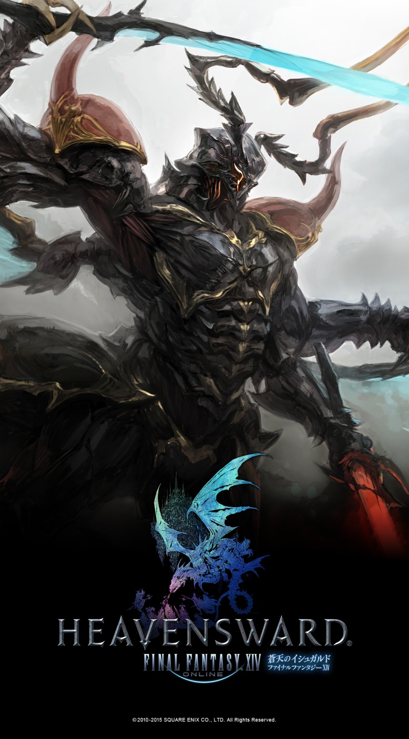 armor digital_version final_fantasy final_fantasy_xiv male monster wallpaper weapon