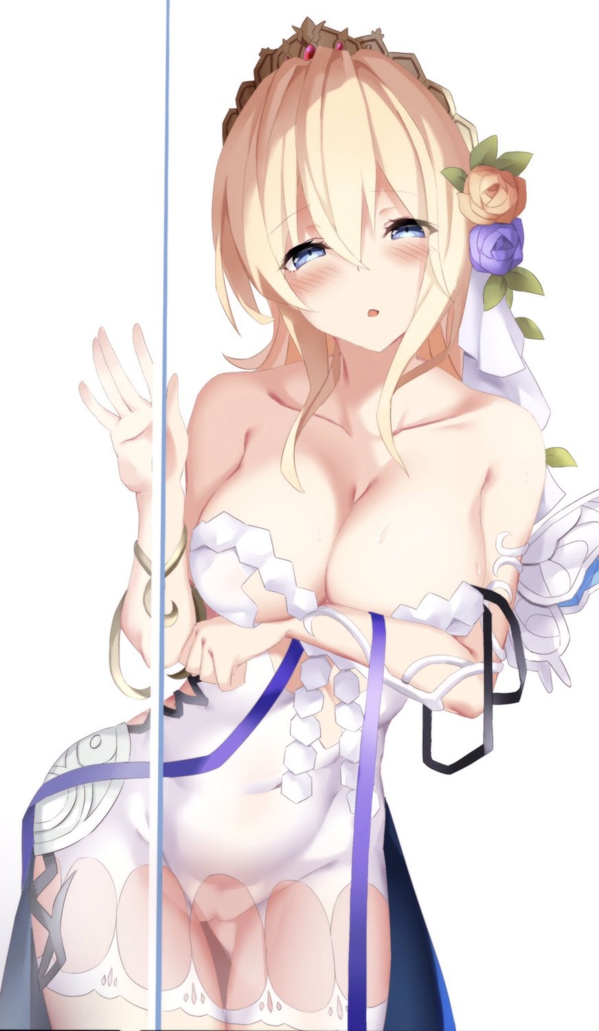 aria_(schwarza97rw0rd) breast_hold dress europa_(granblue_fantasy) granblue_fantasy no_bra nopan pussy uncensored wet