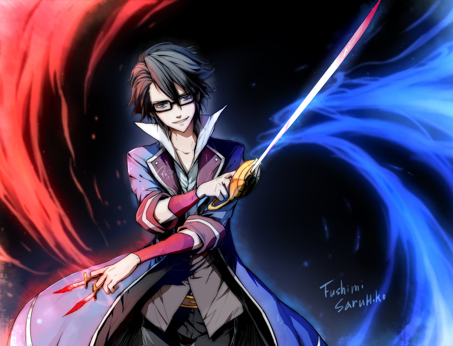 fushimi_saruhiko k linjie male megane sword