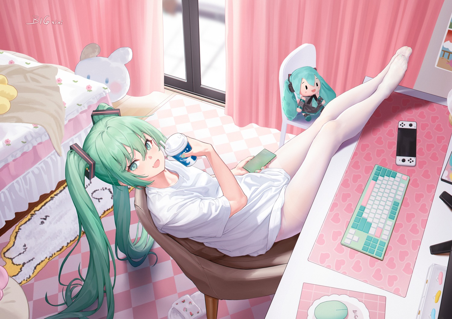 bigxixi chibi hatsune_miku pantyhose vocaloid