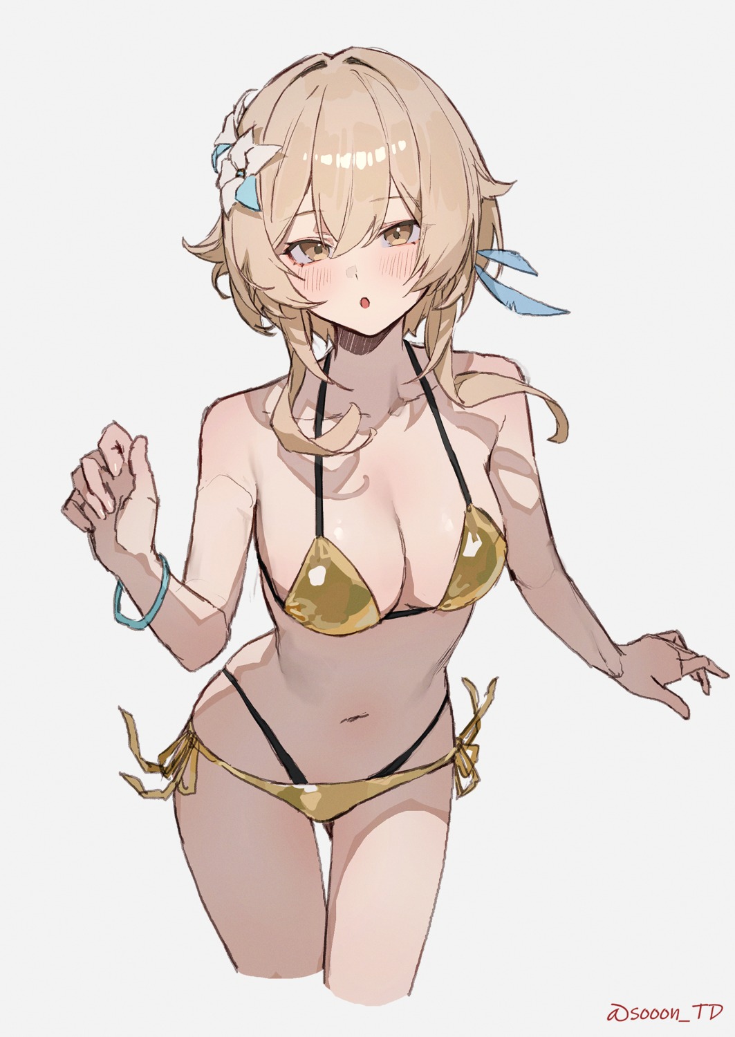 bikini genshin_impact lumine sketch sooon swimsuits