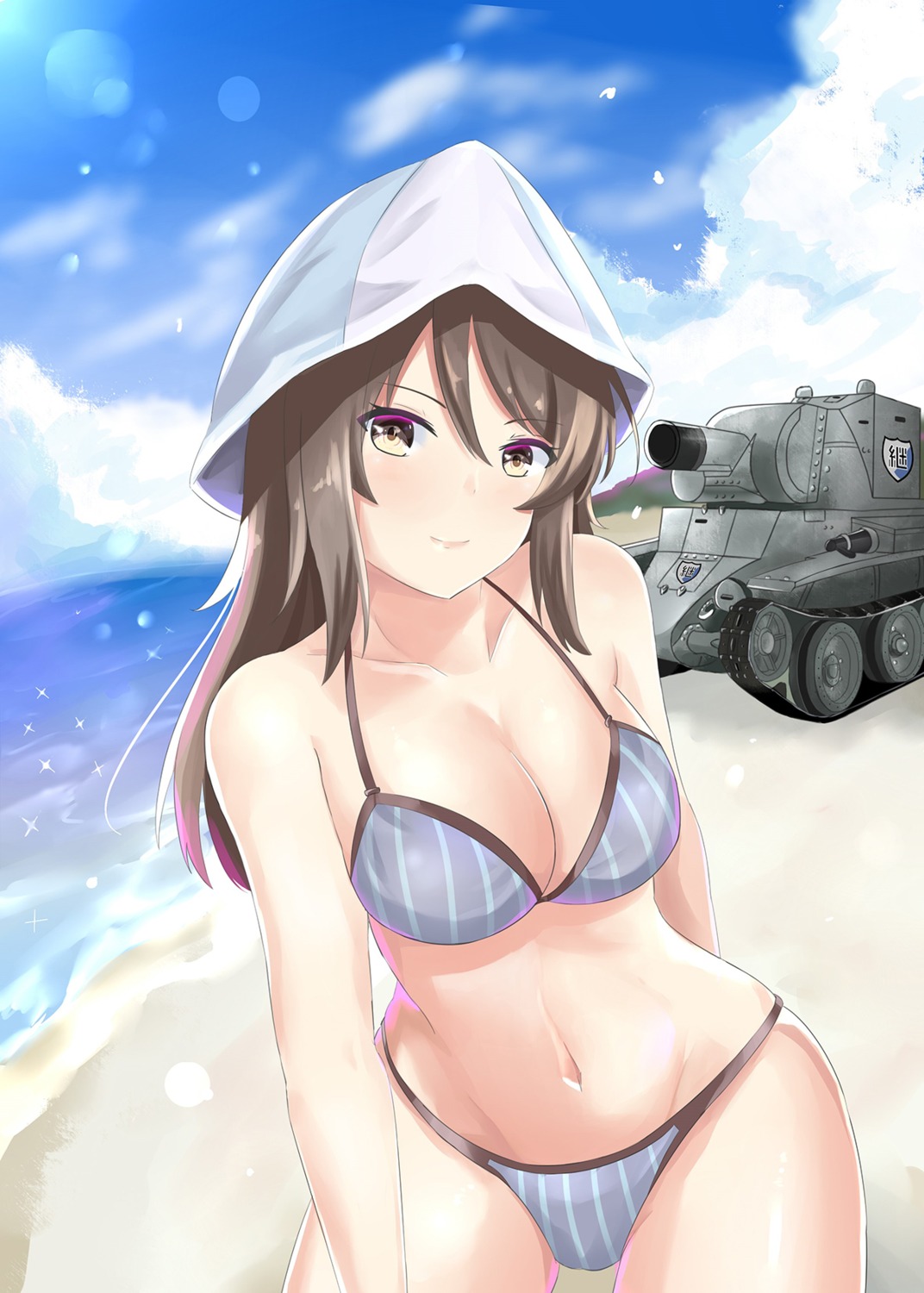 bikini cleavage girls_und_panzer mika_(girls_und_panzer) swimsuits tagme