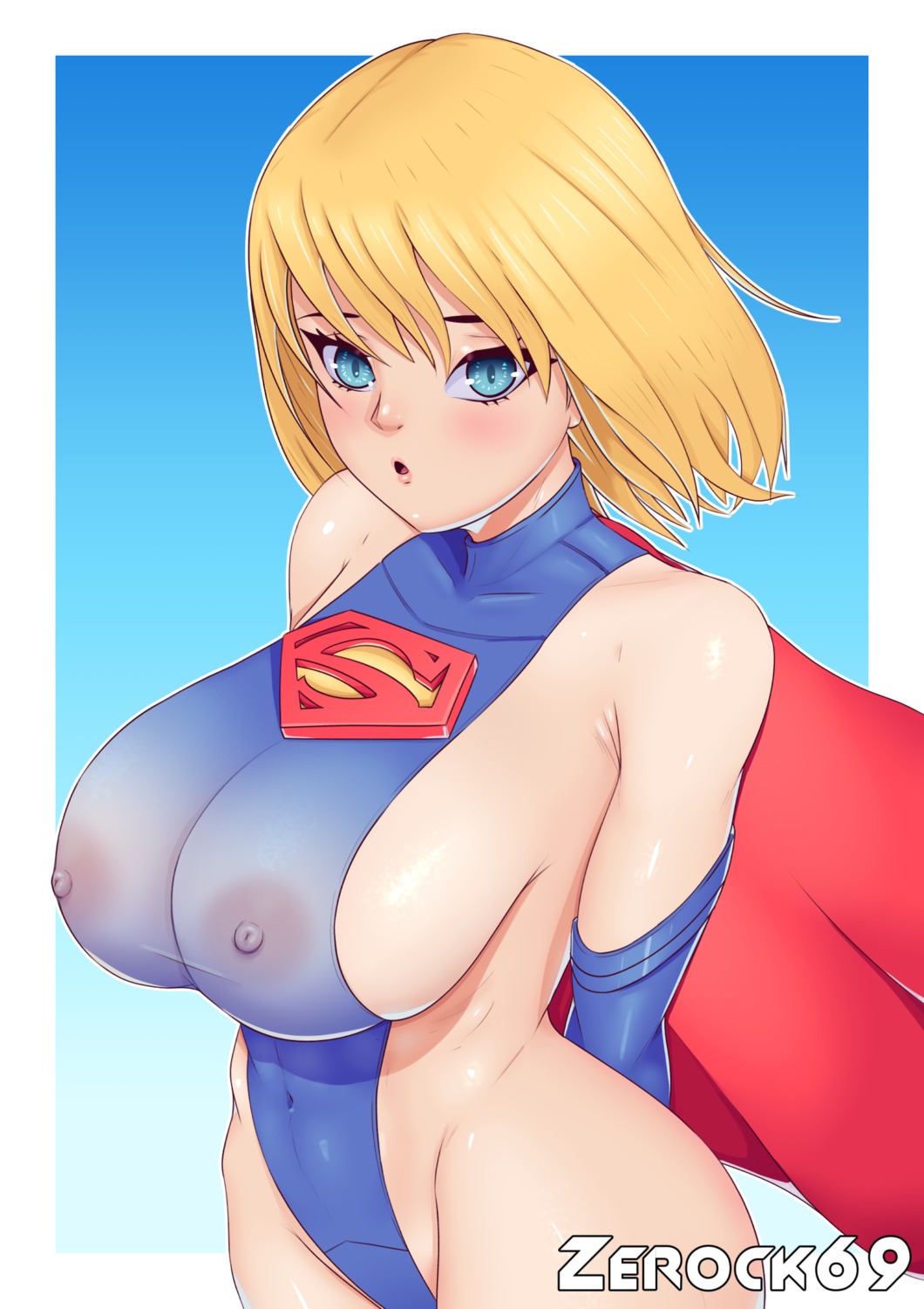 dc_comics leotard nipples no_bra see_through supergirl supergirl_(character) zerock