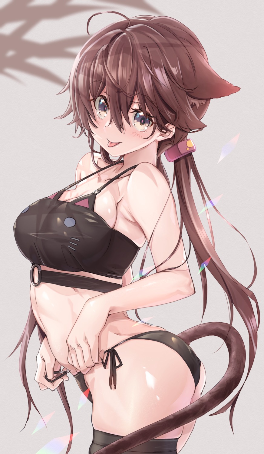 animal_ears ass bra nekomimi pantsu ruo string_panties tail thighhighs