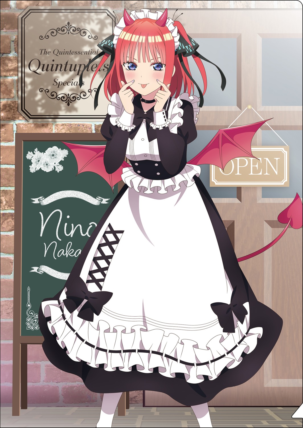 5-toubun_no_hanayome devil horns maid nakano_nino tagme tail wings