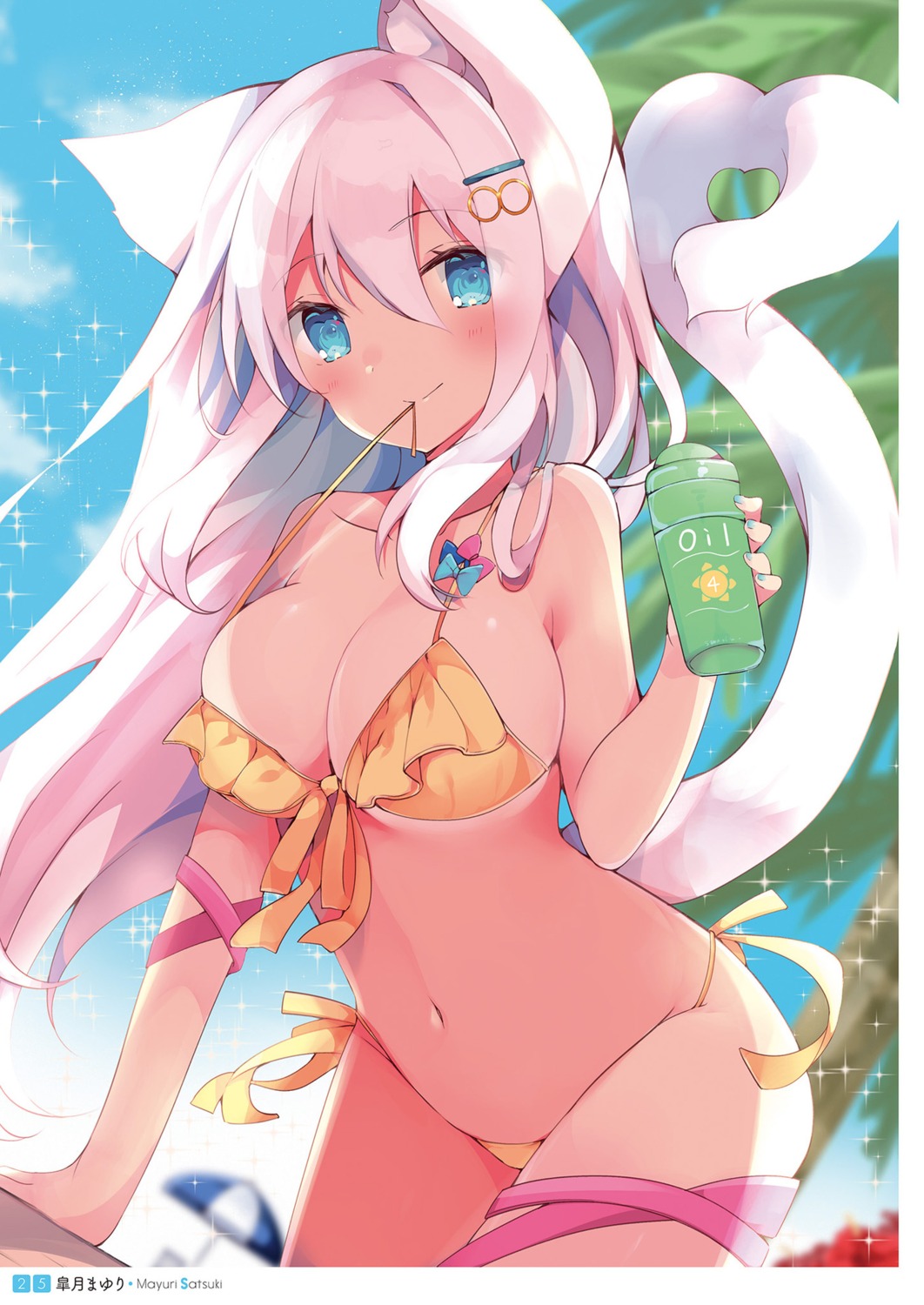 animal_ears bikini garter satsuki_mayuri swimsuits tail