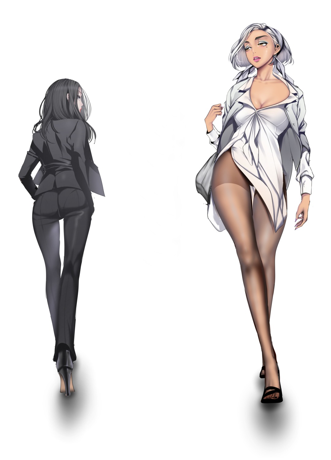 ass brave_new_world business_suit detexted dress heels no_bra pantyhose yoongonji