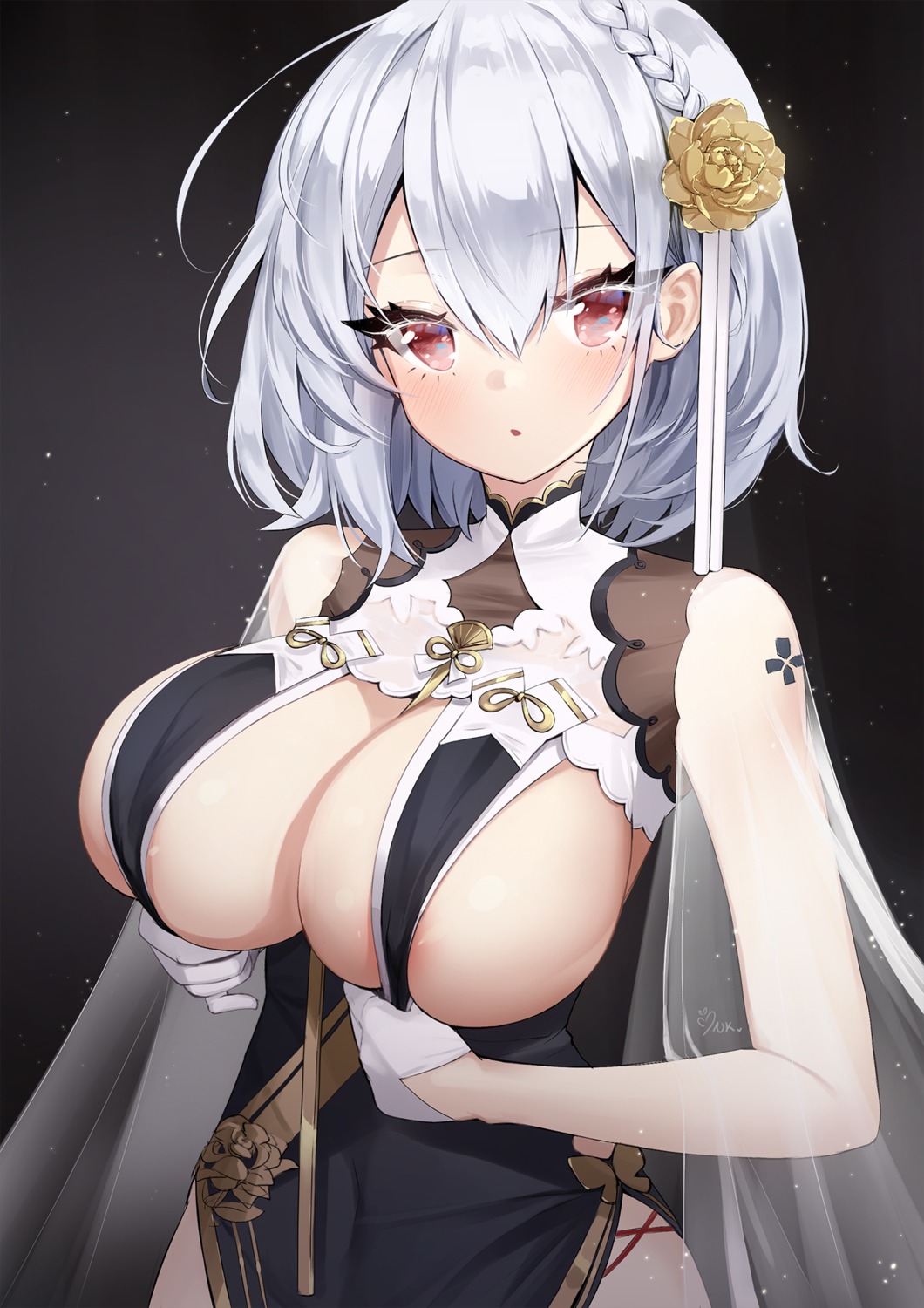 ankkoyom asian_clothes azur_lane no_bra see_through sirius_(azur_lane)