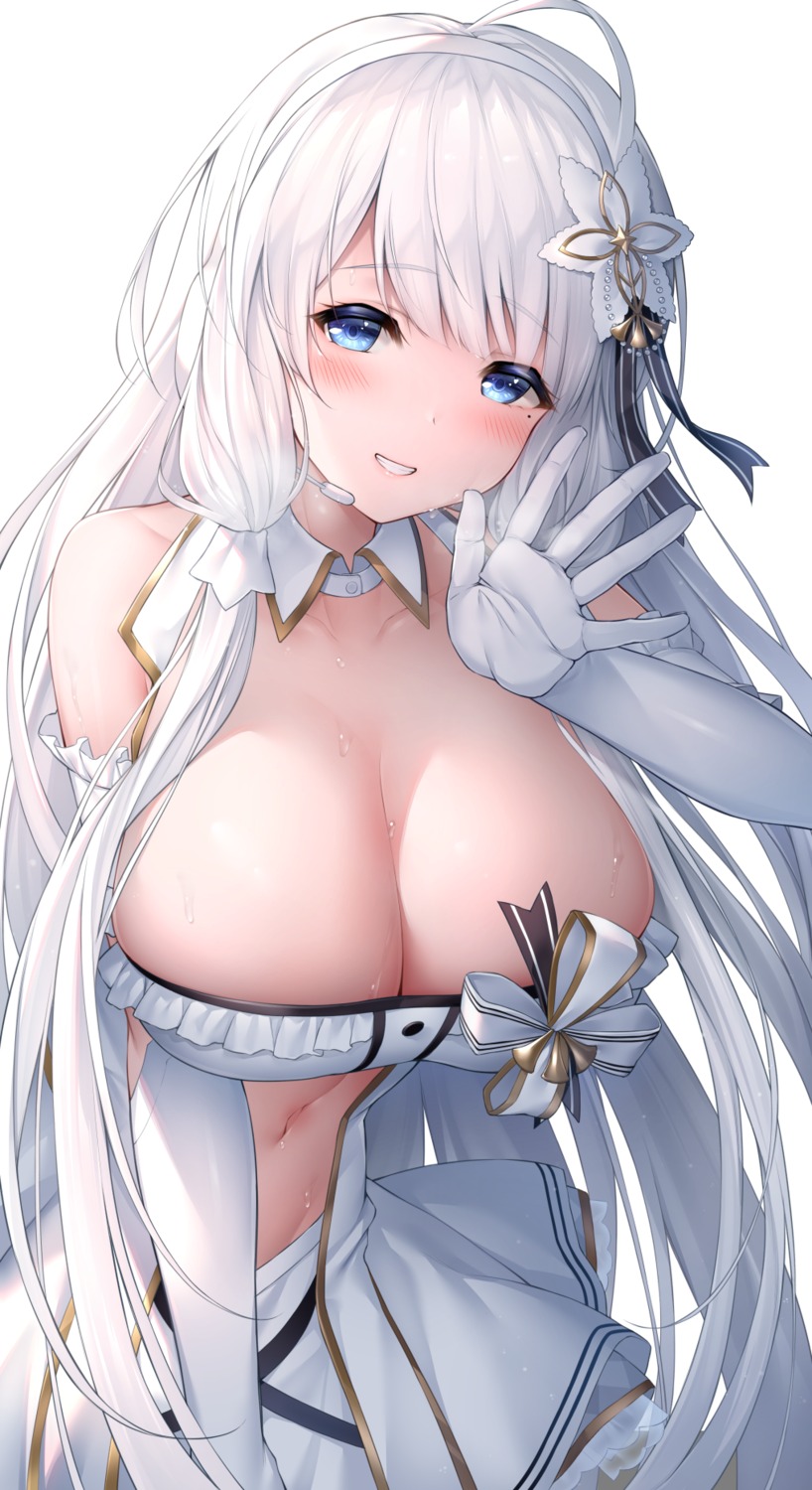 azur_lane illustrious_(azur_lane) no_bra oyuwari