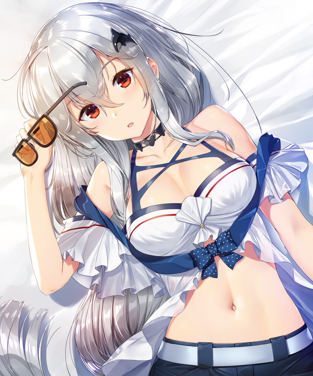 arknights megane nonderi see_through skadi_(arknights)