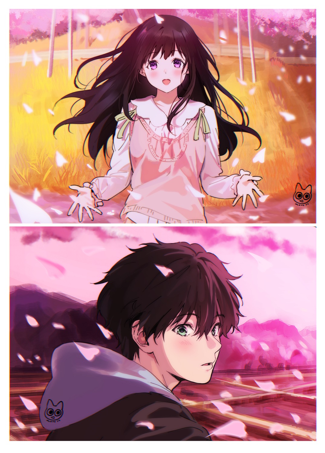 chitanda_eru hyouka mery_(yangmalgage) oreki_houtarou