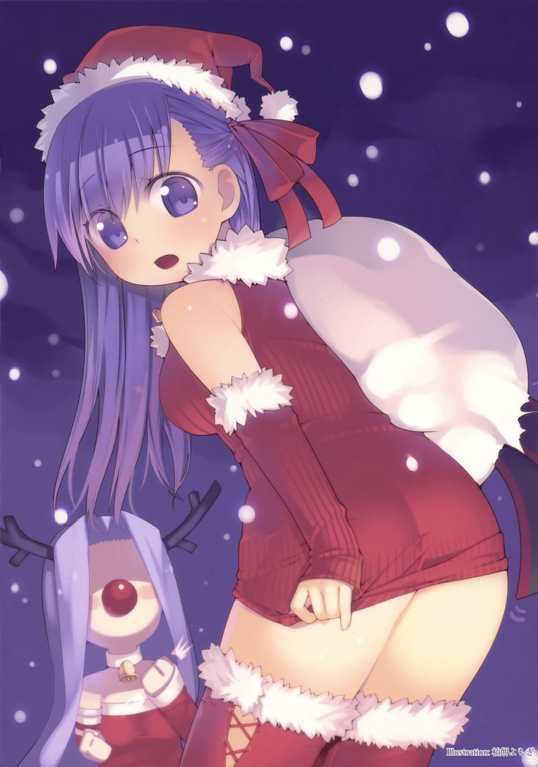 christmas fate/stay_night kashiwamochi_yomogi matou_sakura rider thighhighs