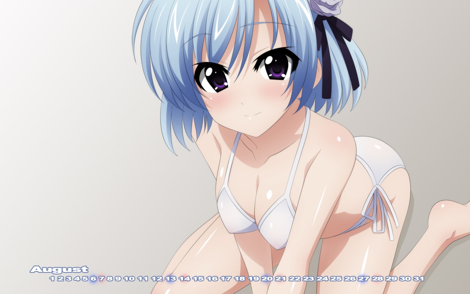 bikini calendar cleavage henriette_mystère swimsuits tantei_opera_milky_holmes wallpaper wave_ride