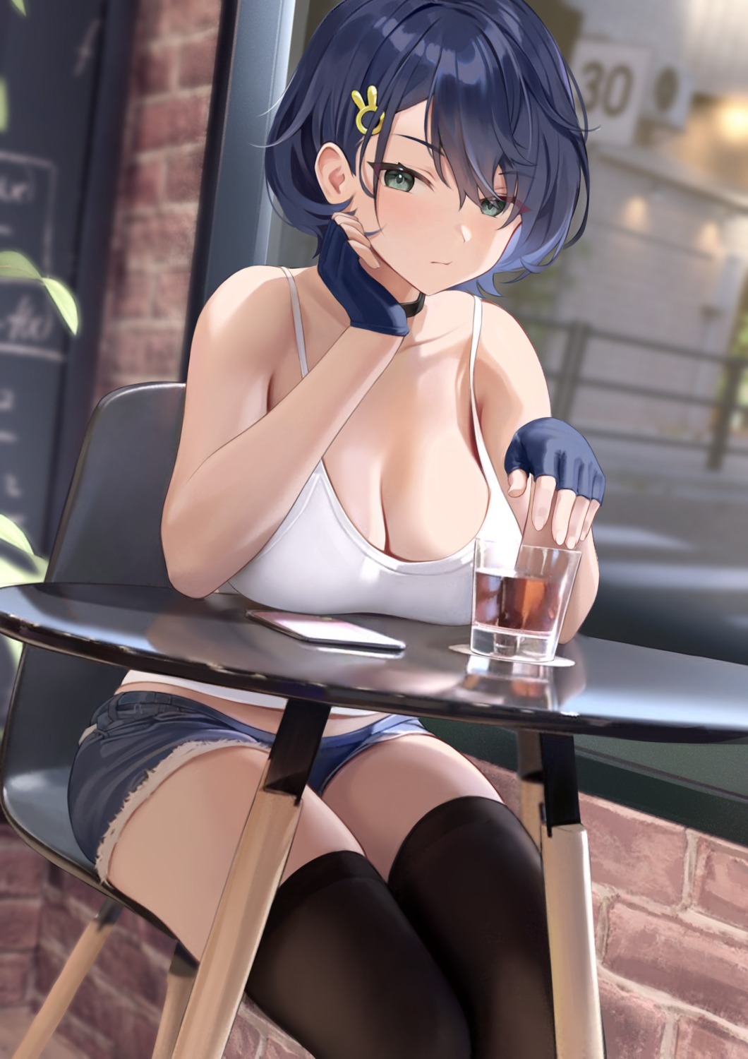 blue_archive cleavage kagami_chihiro preview_(preview0) thighhighs