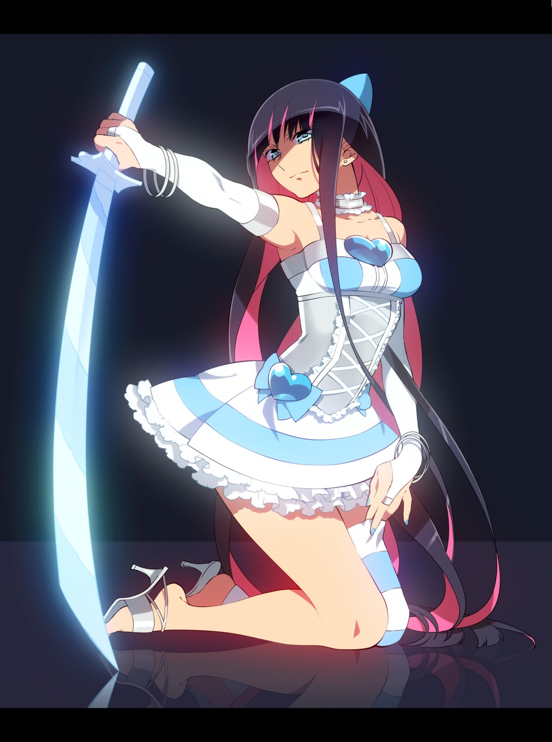 dress murakami_yuichi panty_&_stocking_with_garterbelt stocking sword thighhighs