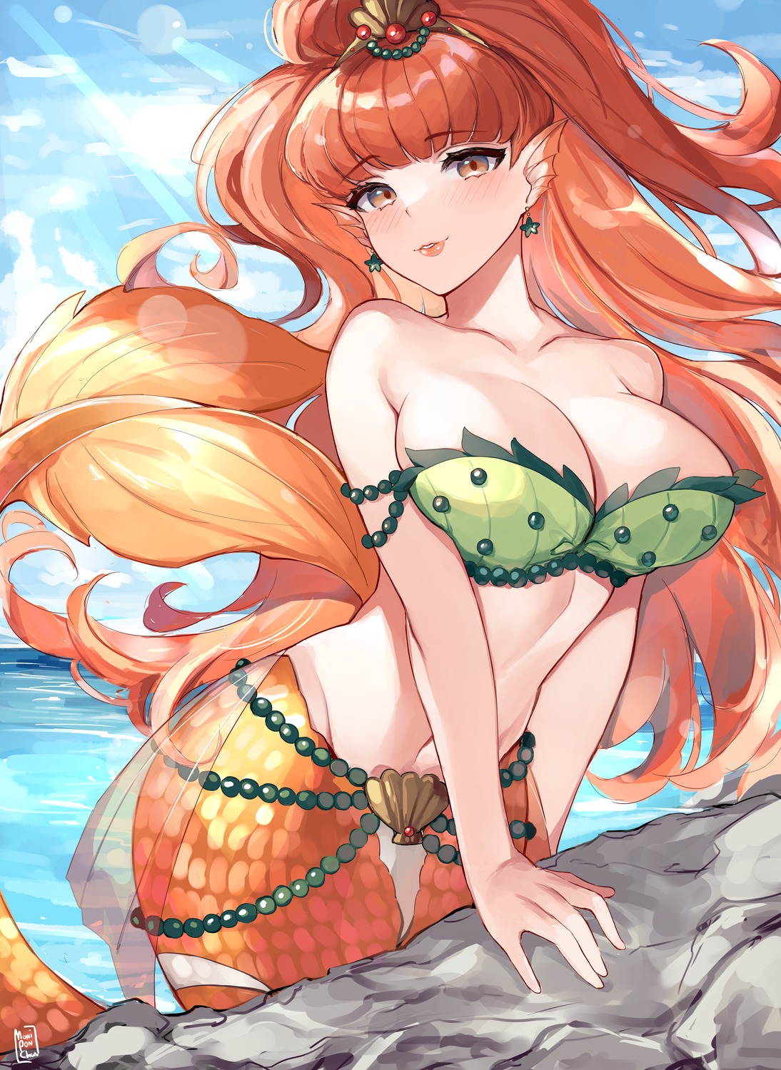 bikini_top mandytanaka13 mermaid monster_girl swimsuits