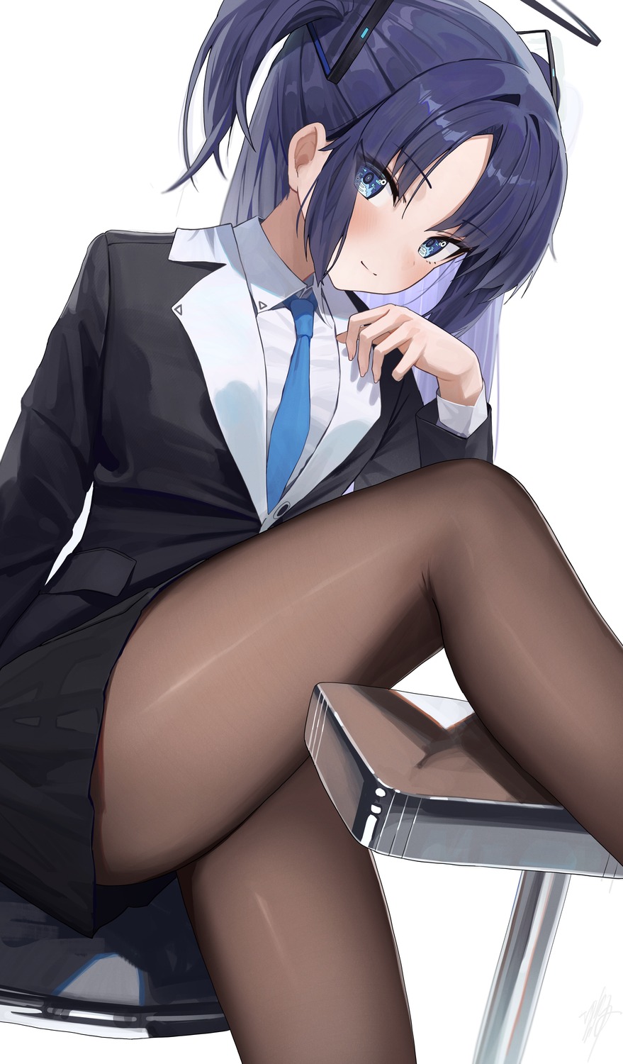 blue_archive halo hayase_yuuka hidulume pantyhose seifuku