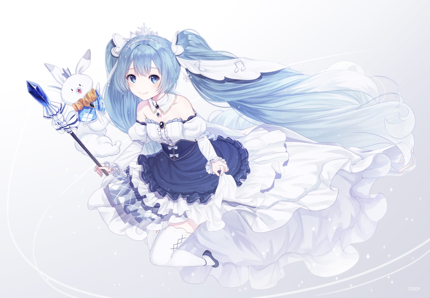 hatsune_miku inosia thighhighs vocaloid weapon yuki_miku