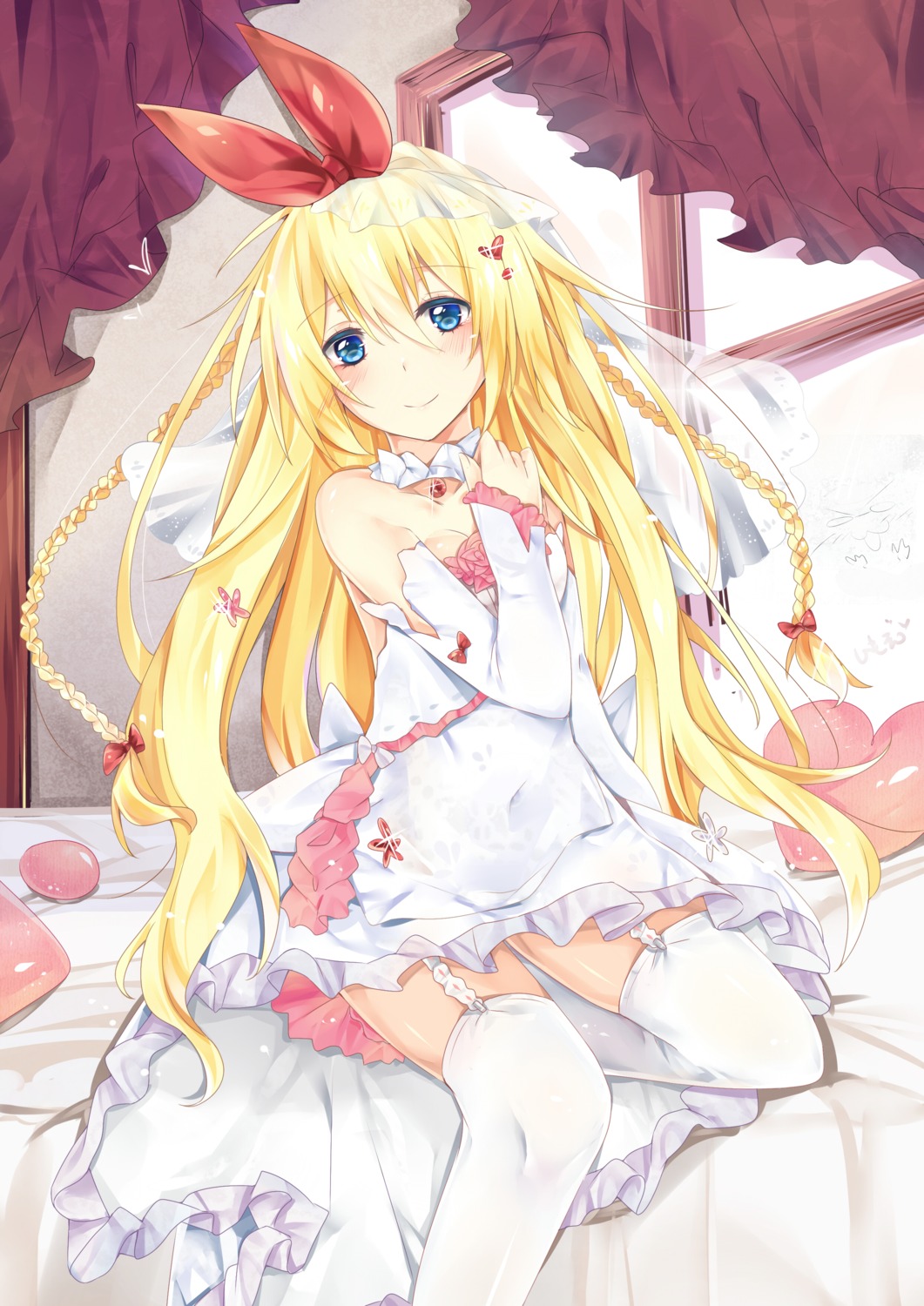 dress kirisaki_chitoge nisekoi no_bra stockings tagme thighhighs