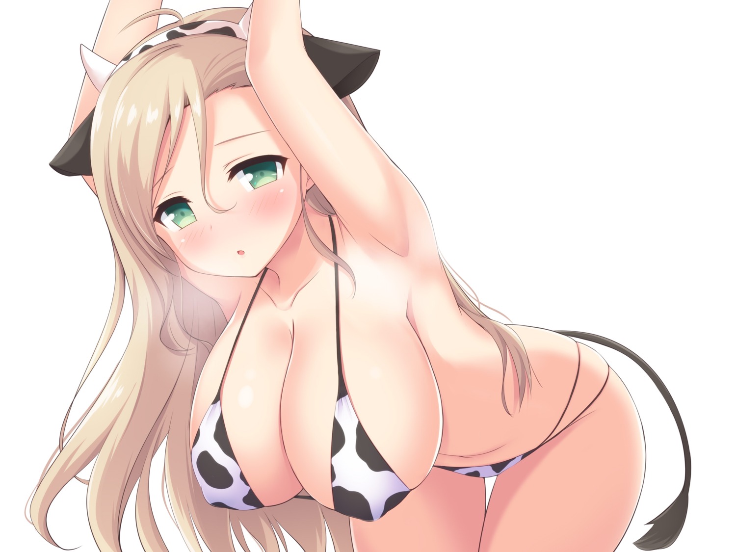 animal_ears bikini erect_nipples horns swimsuits tagme tail