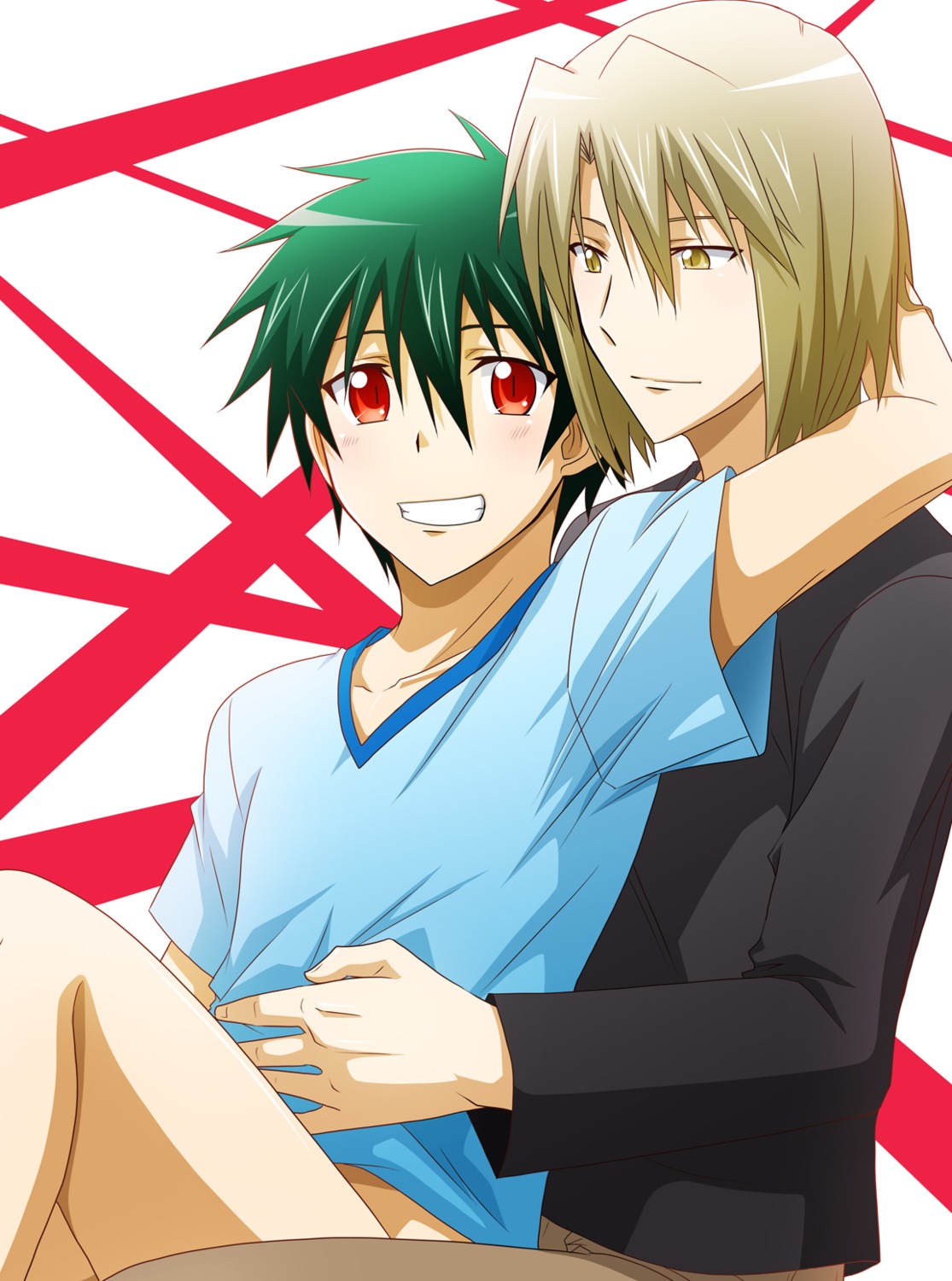 ashiya_shirou hataraku_maou-sama! male maou_sadao tsunoda_wei yaoi